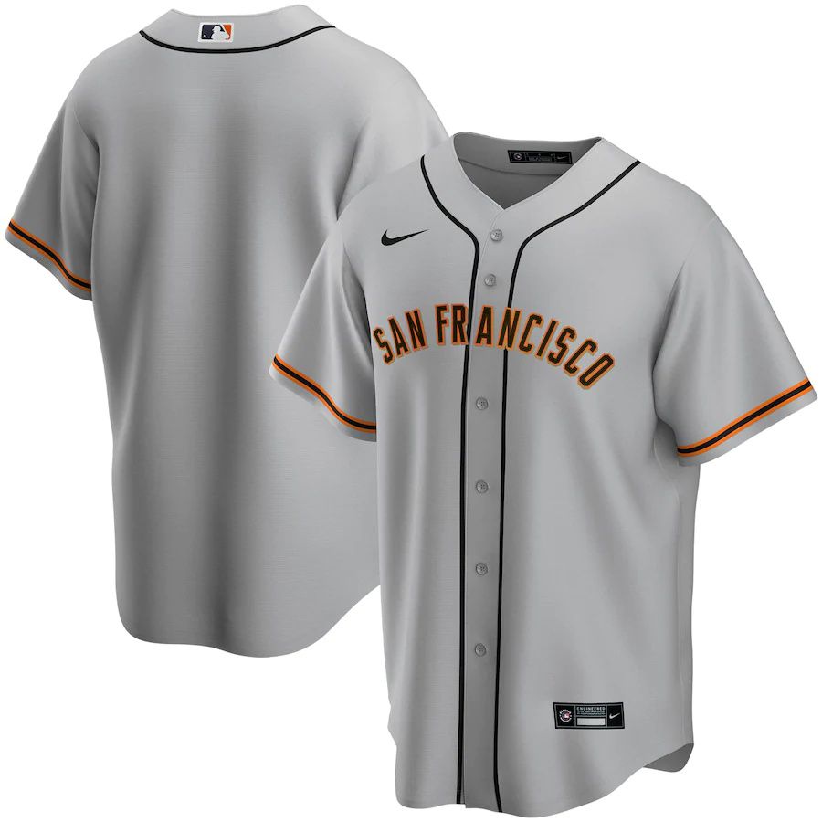 Mens San Francisco Giants Nike Gray Road Replica Team MLB Jerseys